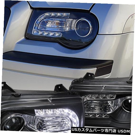 Headlight 2005-2010クライスラー300C SMD LED DRLプロジェクターヘッドライトブラック For 2005-2010 Chrysler 300C SMD LED DRL Projector Headlights Black 【並行輸入品】