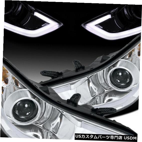 Headlight 2011-2013エラントラセダンLED DRLプロジェクターヘッドライトヘッドランプ交換用 For 2011-2013 Elantra Sedan LED DRL Projector Headlights Head Lamps Replacement 【並行輸入品】
