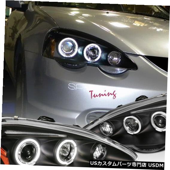 適切な価格 ライト ランプ Led Rsx Acura 02 04 For Haloプロジェクターヘッドライトブラック交換用ペア Led 02 04年のアキュラrsx Headlight Halo Pair Replacement Black Headlights Projector