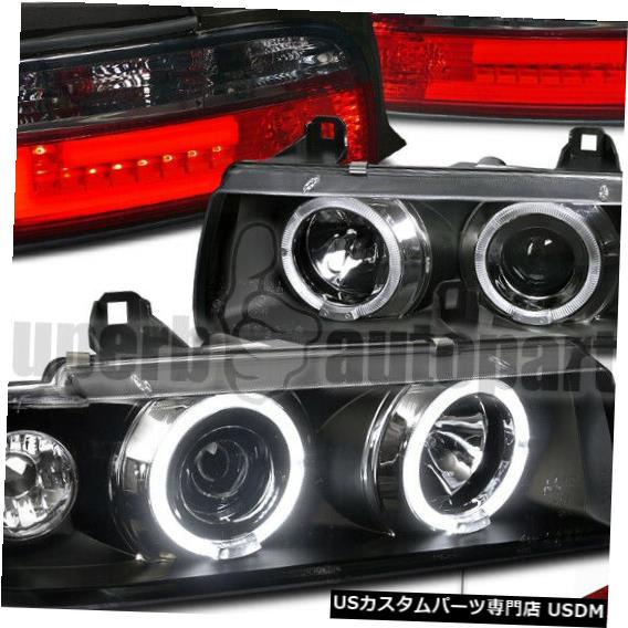 超安い ライト ランプ Bmw 1992 1998 For Ledテールライトスモーク 3d 6ハロープロジェクターヘッドライトブラック Bmw 1992 1998 Headlight 6 Smoke Lights Tail Led Black 3d Headlights Projector Halo