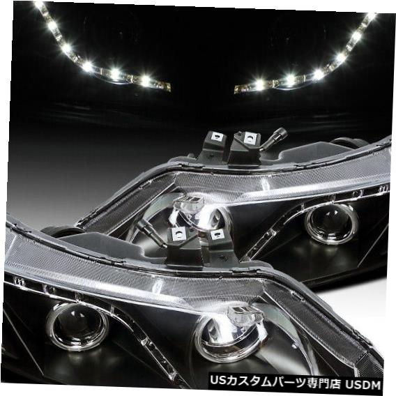 Headlight 2006-2011ホンダシビック4DrプロジェクターヘッドライトW / LEDライトバーブラック For 2006-2011 Honda Civic 4Dr Projector Headlights W/LED Light Bar Black 【並行輸入品】
