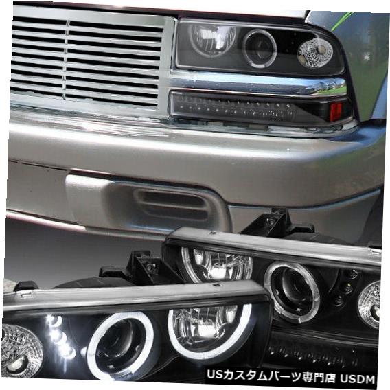 Headlight 1998-2004 S10ブレザーブラックLED DRLプロジェクターHaloヘッドライト+バンパーランプ用 For 1998-2004 S10 Blazer Black LED DRL Projector Halo Headlights+Bumper Lamps 【並行輸入品】