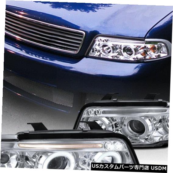 Headlight 96-99 Audi A4 LED Haloプロジェクターヘッドライトヘッドランプの交換用 For 96-99 Audi A4 LED Halo Projector Headlights Head Lamps Replacement 【並行輸入品】 45,012円