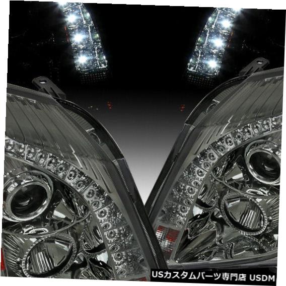 Headlight 2008-2014キャデラックCTSスモークSMD LED DRLプロジェクターヘッドライト左+右 For 2008-2014 Cadillac CTS Smoke SMD LED DRL Projector Headlights Left+Right 【並行輸入品】