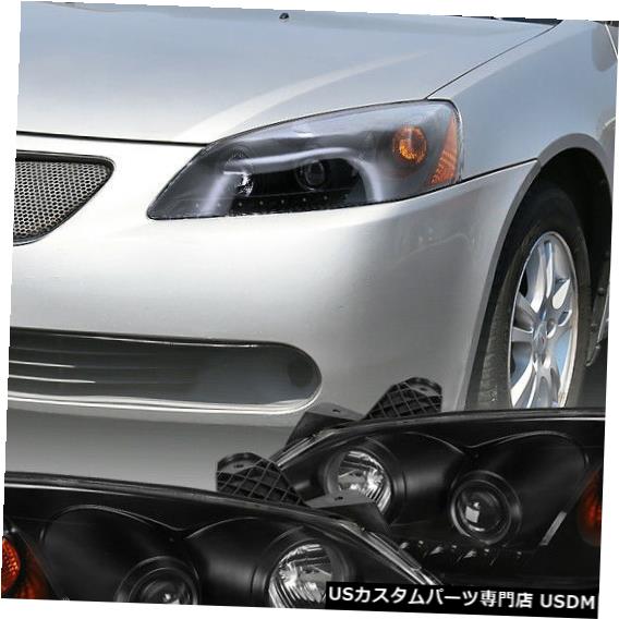 Headlight 2005-2010ポンティアックG6プロジェクターヘッドライト、LEDストリップ交換用ブラック For 2005-2010 Pontiac G6 Projector Headlights w/ LED Strip Replacement Black 【並行輸入品】