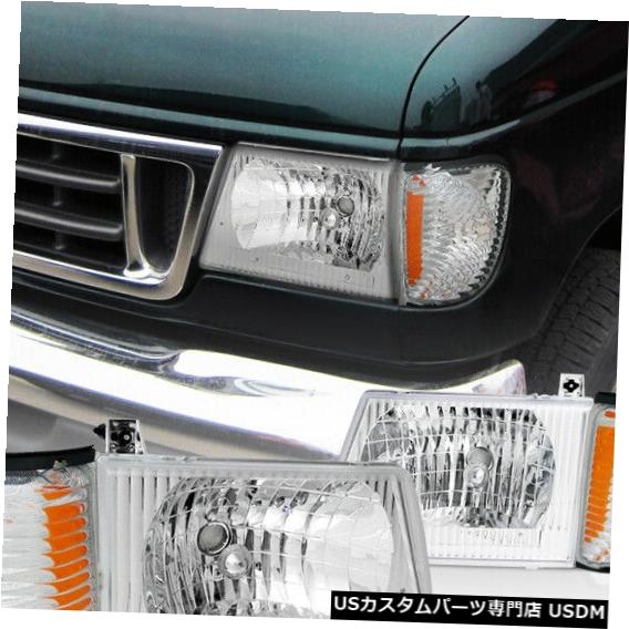 Headlight 1992?2006年のFord Econoline Van Headlight + Corner Lamp Light For 1992-2006 Ford Econoline Van Headlight+Corner Lamp Light 【並行輸入品】