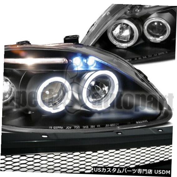 気質アップ ライト ランプ 1999 00 For Absメッシュフードグリルブラック Halosプロジェクターヘッドライト Led Civic 1999 00 Headlight Civic Black Grille Hood Mesh Headlight Abs Projector Halos Led