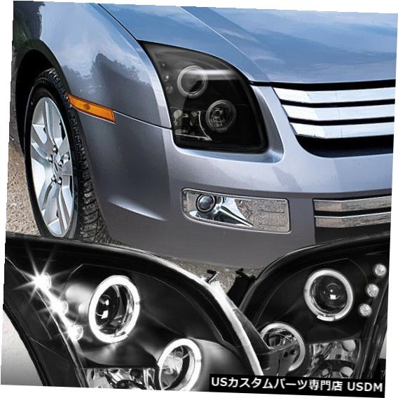 Headlight 06 09 Ford Fusion Led Haloリムプロジェクターヘッドライトブラックのバーター用向き For 06 09 Ford Fusion Led Halo Rim Projector Headlights Black Replacement Economicinsulation Com