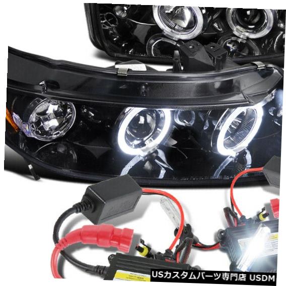 Headlight 2006-2011シビック2D LEDハロープロジェクターヘッドライト光沢のあるブラック+ H1スリムHID For 2006-2011 Civic 2D LED Halo Projector Headlight Glossy Black+H1 Slim HID 【並行輸入品】