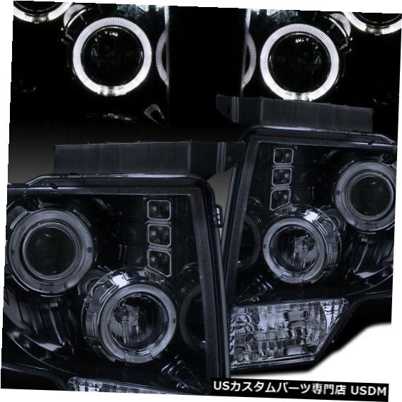 Headlight 2009-2014フォードF150 LEDハロープロジェクターヘッドライト光沢のある黒の交換 For 2009-2014 Ford F150 LED Halo Projector Headlights Glossy Black Replacement 【並行輸入品】