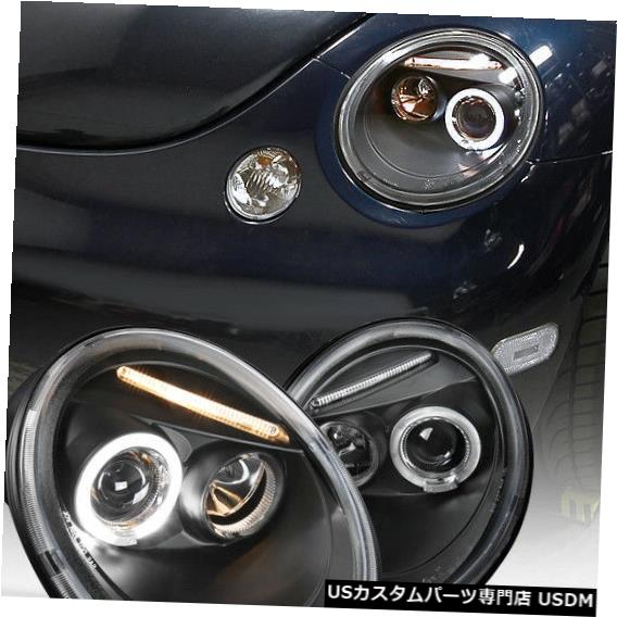 Headlight 1998-2005 VWビートルハロープロジェクターヘッドライトブラックペアの交換用 For 1998-2005 VW Beetle Halo Projector Headlights Black Pair Replacement 【並行輸入品】 48,840円