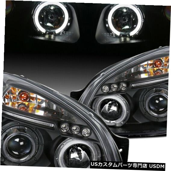 Headlight 2005?2009年のツーソンLED Haloプロジェクターヘッドライトブラック交換用ペア For 2005-2009 Tucson LED Halo Projector Headlights Black Replacement Pair 【並行輸入品】
