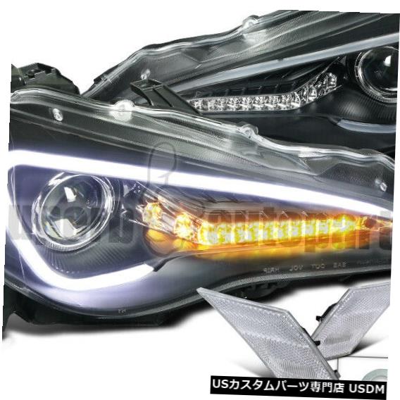 Headlight 2012-2017 86 FR-SブラックプロジェクターLED DRLヘッドライト+信号サイドマーカーランプ For 2012-2017 86 FR-S Black Projector LED DRL Headlights+Signal Side Marker Lamp 【並行輸入品】｜カスタムパーツ WORLD倉庫