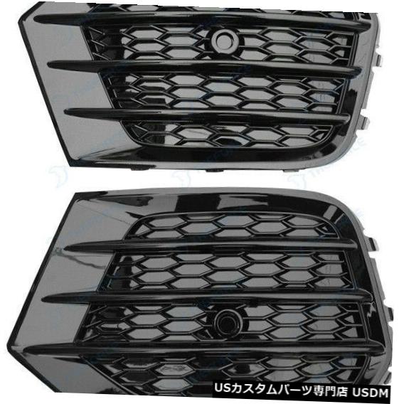 Front Bumper Cover 2PフルブラックフロントバンパーハニカムフォグランプカバーアウディQ3 2016-18 YL1 / 102 2P Full Black Front Bumper Honeycomb Fog Lamp Cover For Audi Q3 2016-18 YL1/102 【並行輸入品】