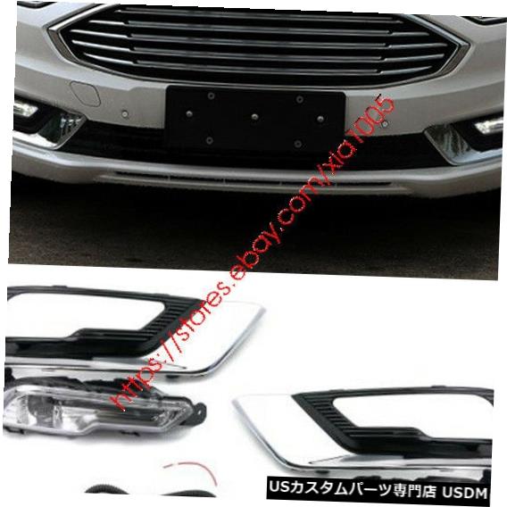 Front Bumper Cover バンパーLEDフォグランプランプカバースイッチセットフォードフュージョンセダン2017 2018 Bumper LED Fog Lights Lamps Cover Switch Set for Ford Fusion Sedan 2017 2018 【並行輸入品】