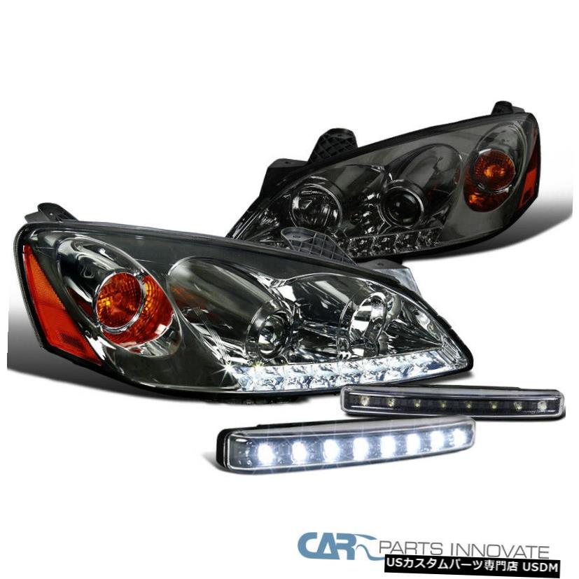 Headlight フィット05-10ポンティアックG6スモークプロジェクターヘッドライト（LED +ブラック8 LEDフォグランプ付き） Fit 05-10 Pontiac G6 Smoke Projector Headlights w/ LED+Black 8-LED Fog Lights 【並行輸入品】