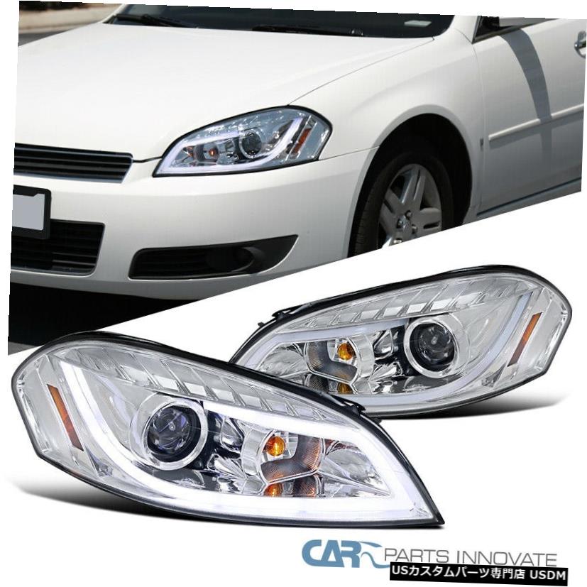 Headlight シボレー06-13インパラ06-07モンテカルロクリアLED DRLストリッププロジェクターヘッドライト For Chevy 06-13 Impala 06-07 Monte Carlo Clear LED DRL Strip Projector Headlight 【並行輸入品】