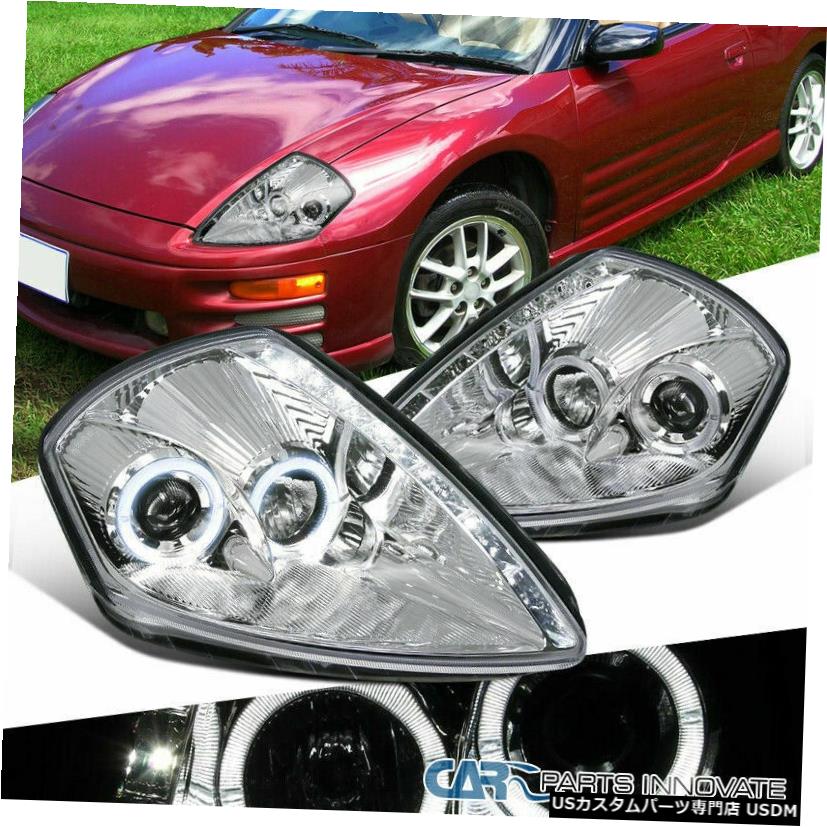 Headlight 三菱00-05 EclipseクリアSMD LEDデュアルHaloプロジェクターヘッドライトランプ For Mitsubishi 00-05 Eclipse Clear SMD LED Dual Halo Projector Headlights Lamps 【並行輸入品】