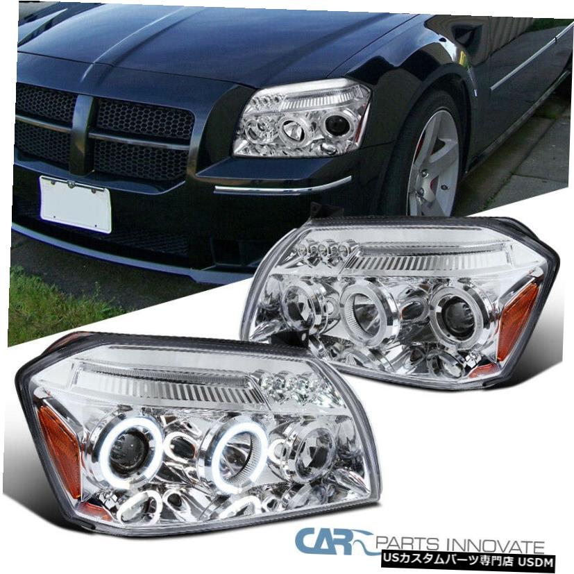 保存版 ライト ランプ Left Right Lamps Head Headlights Projector Clear Halo Led Magnum 05 07 Dodge Fit フィットダッジ05 07マグナムledハロークリアプロジェクターヘッドライトヘッドランプ左 右 Headlight Geofcon Fi