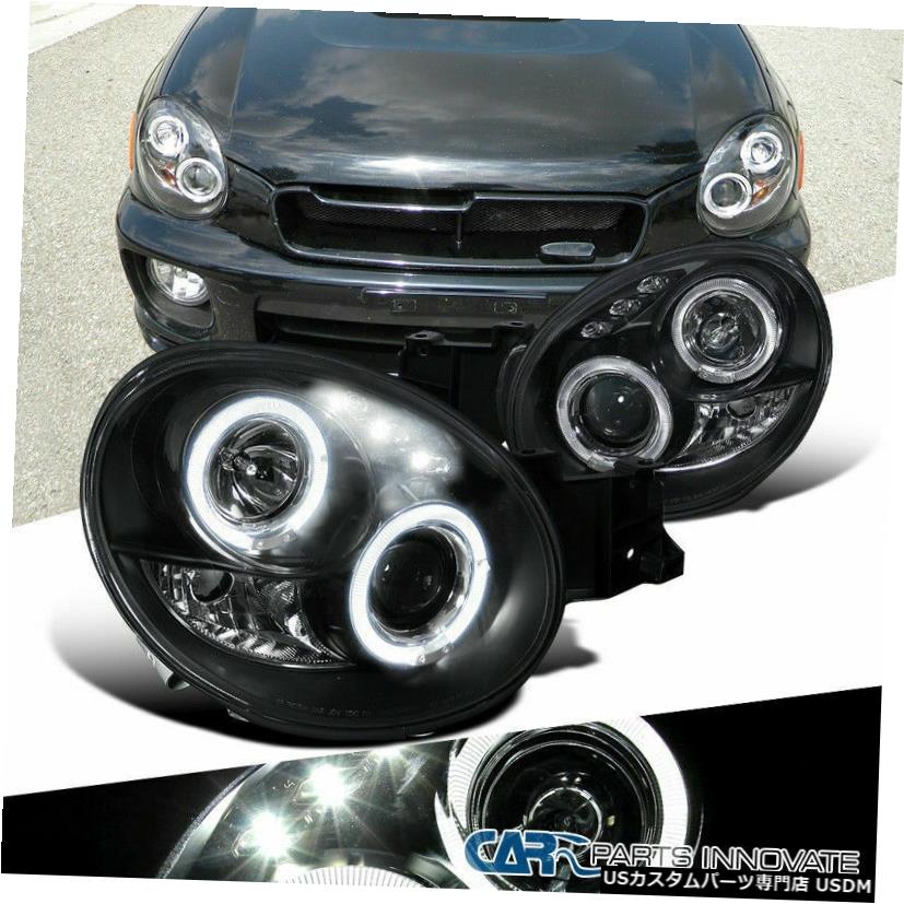 限定価格セール Impreza 02 03 Subaru For Ledハロープロジェクターヘッドライトヘッドランプブラックペア スバル02 03インプレッサwrx Headlight Wrx Pair Black Lamps Head Headlights Projector Halo Led 車用品 バイク用品 車用品 Usdm 0499 494