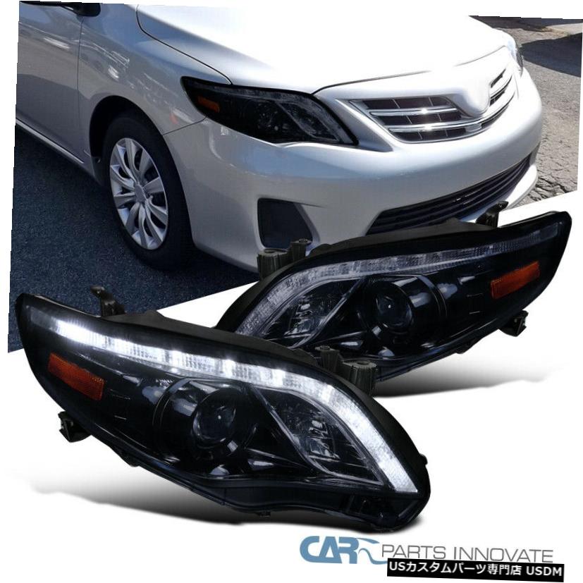 Headlight 11-13トヨタカローラプロジェクターヘッドライトヘッドランプ+ LEDライト用光沢ブラック Glossy Black For 11-13 Toyota Corolla Projector Headlights Headlamps+LED Lights 【並行輸入品】
