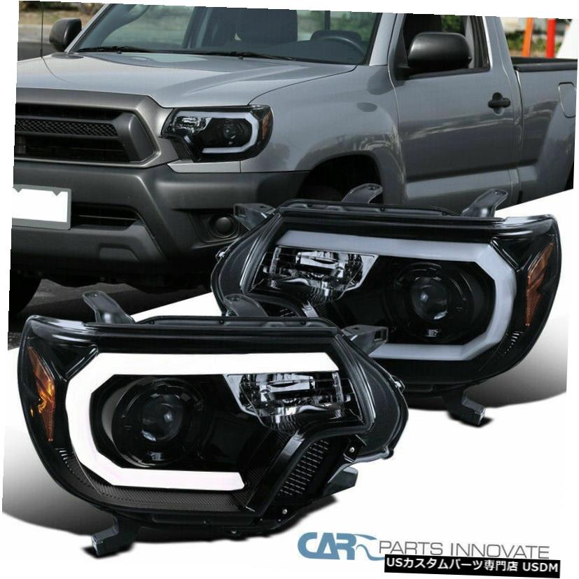 Headlight トヨタ12-15タコマピックアップ用光沢のある黒いLEDバー煙プロジェクターヘッドライト For Toyota 12-15 Tacoma Pickup Glossy Black LED Bar Smoke Projector Headlights 【並行輸入品】|カスタムパーツ WORLD倉庫
