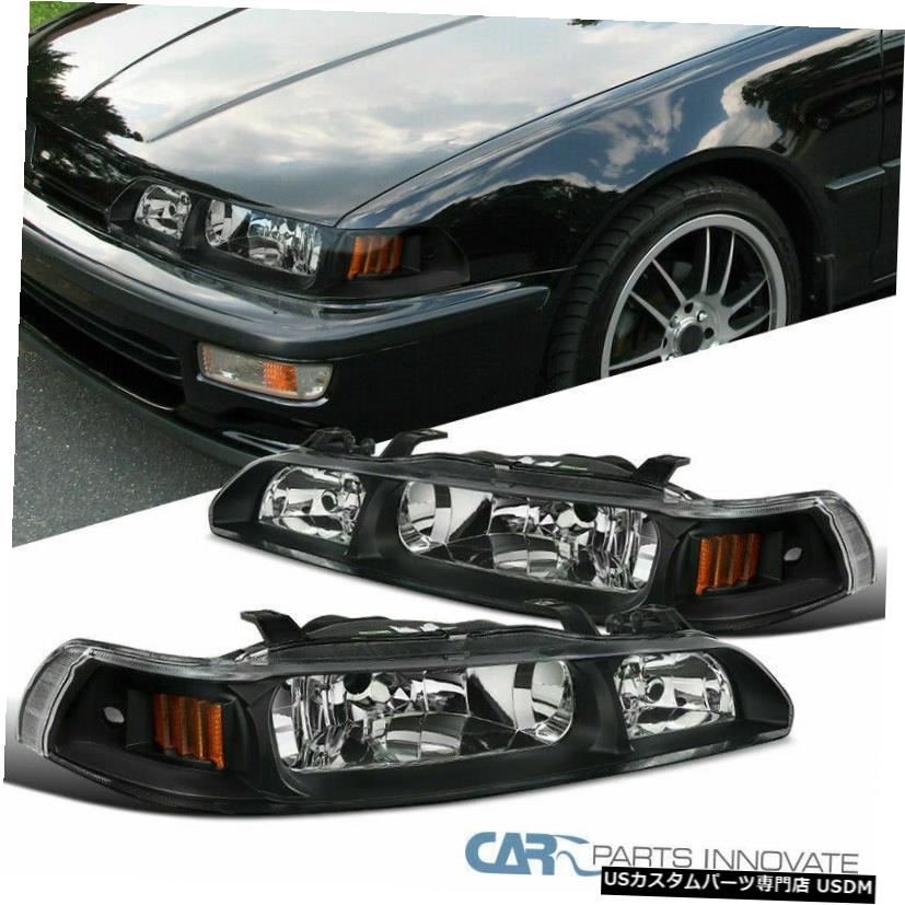 Headlight アキュラ用90-93インテグラブラック1PCヘッドライトドライビングライトヘッドランプペア For Acura 90-93 Integra Black 1PC Headlights Driving Lights Head Lamps Pair 【並行輸入品】