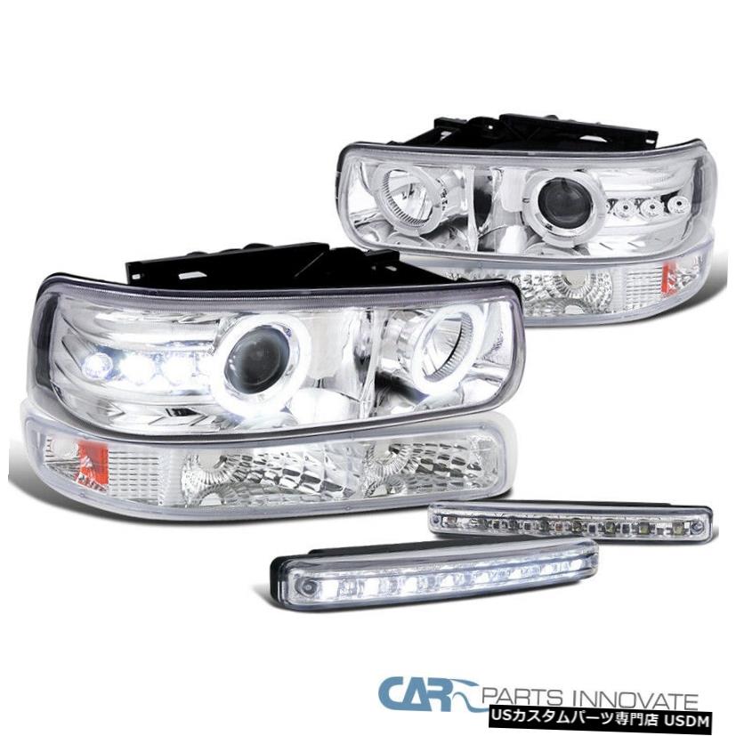 Headlight 99-02 Silverado 00-06 Tahoe Haloプロジェクターヘッドライト+バンパー+ 8-LEDフォグランプ用 For 99-02 Silverado 00-06 Tahoe Halo Projector Headlights+Bumper+8-LED Fog Lamps 【並行輸入品】｜カスタムパーツ WORLD倉庫