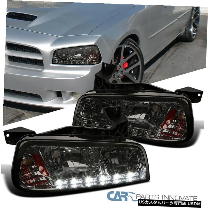 Headlight 06-10ダッジチャージャースモークSMD LEDストリップ1PCヘッドライトコーナーシグナルランプ For 06-10 Dodge Charger Smoke SMD LED Strip 1PC Headlights Corner Signal Lamps 【並行輸入品】