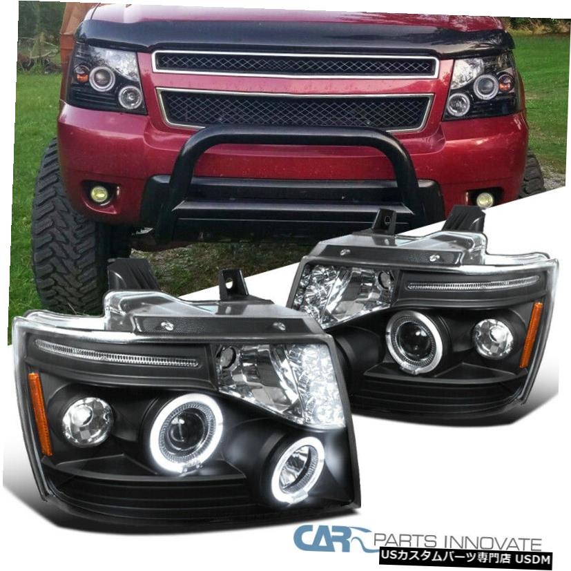 Headlight 2007-2013雪崩郊外タホLEDブラックハロープロジェクターヘッドライトランプ For 2007-2013 Avalanche Suburban Tahoe LED Black Halo Projector Headlights Lamps 【並行輸入品】|カスタムパーツ WORLD倉庫