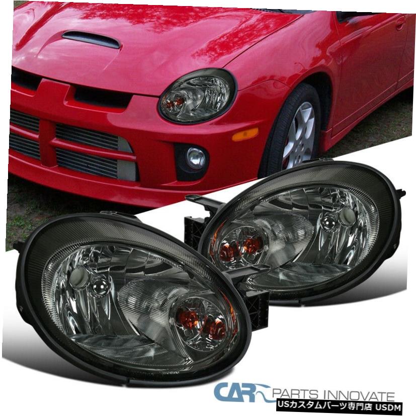Headlight 03-05ダッジネオンスモークレンズヘッドライトティンテッドドライビングヘッドライトランプペア Fit 03-05 Dodge Neon Smoke Lens Headlights Tinted Driving Head Lights Lamps Pair 【並行輸入品】