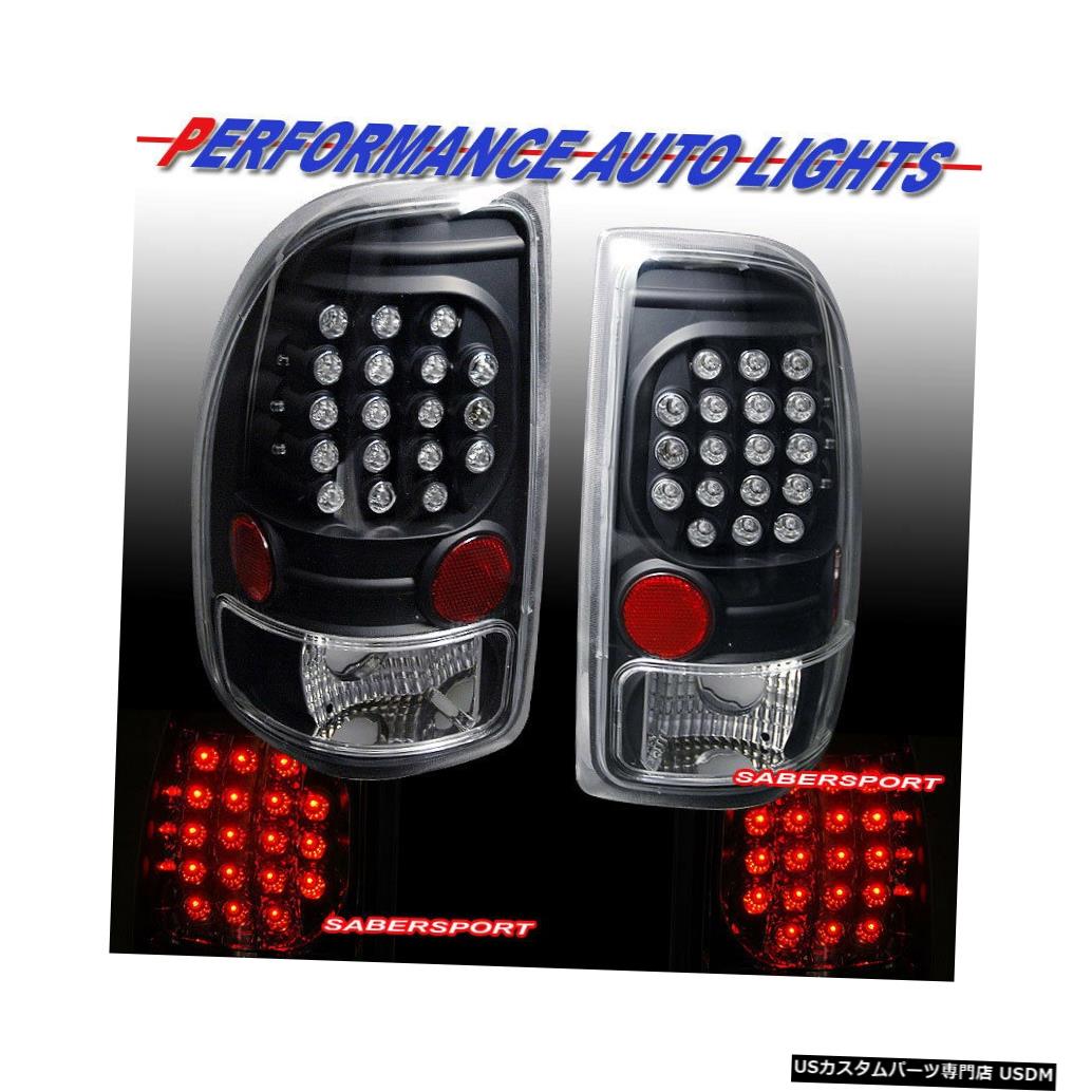 Tail light 1997-2004ダッジダコタ用ペアブラックLEDテールライトのセット Set of Pair Black LED Taillights for 1997-2004 Dodge Dakota 【並行輸入品】