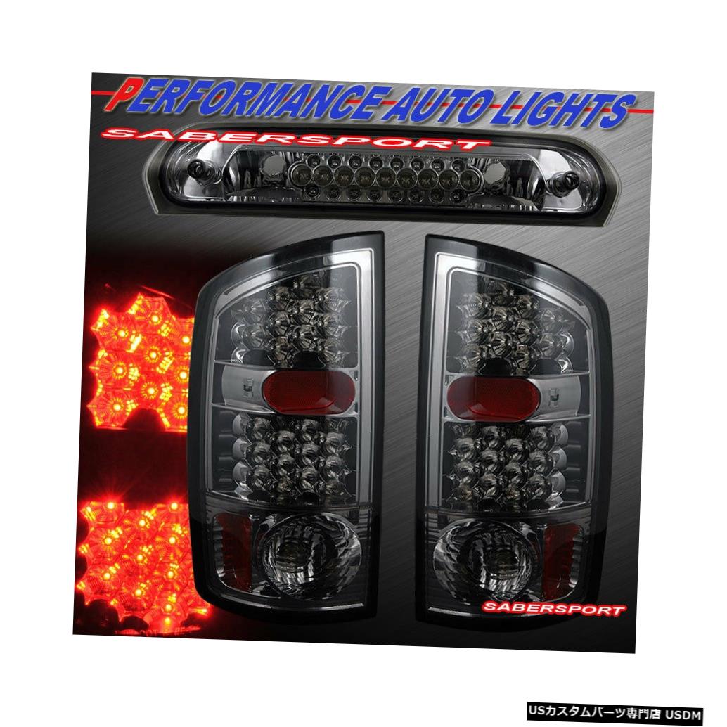 Tail light スモークLEDテールライトのセット+ 2002-2005 Dodge Ram 1500用の第3ブレーキライト Set of Smoke LED Taillights + 3rd Brake Light for 2002-2005 Dodge Ram 1500 【並行輸入品】