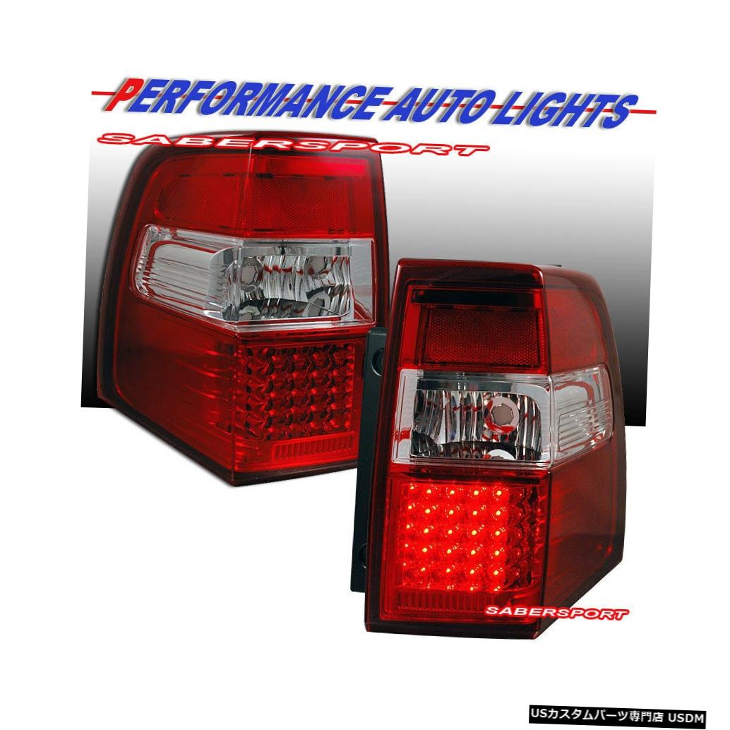 Tail light 2007-2016フォードエクスペディション用ペアレッドクリアLEDテールライトセット Set of Pair Red Clear LED Taillights for 2007-2016 Ford Expedition 【並行輸入品】