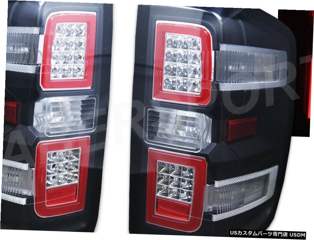 Tail light 2015-2018 Silverado 1500 2500 3500のペアブラックLEDテールライトセット Set of Pair Black LED Taillights for 2015-2018 Silverado 1500 2500 3500 【並行輸入品】