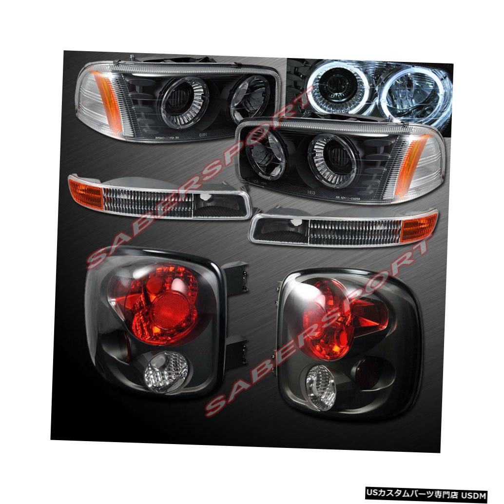 Tail light 99-04シエラステップサイド用ブラックプロジェクターヘッドライト+バンパーライトまたはテールライト Black Projector Headlights + Bumper Lights+ Taillights for 99-04 Sierra Stepside 【並行輸入品】