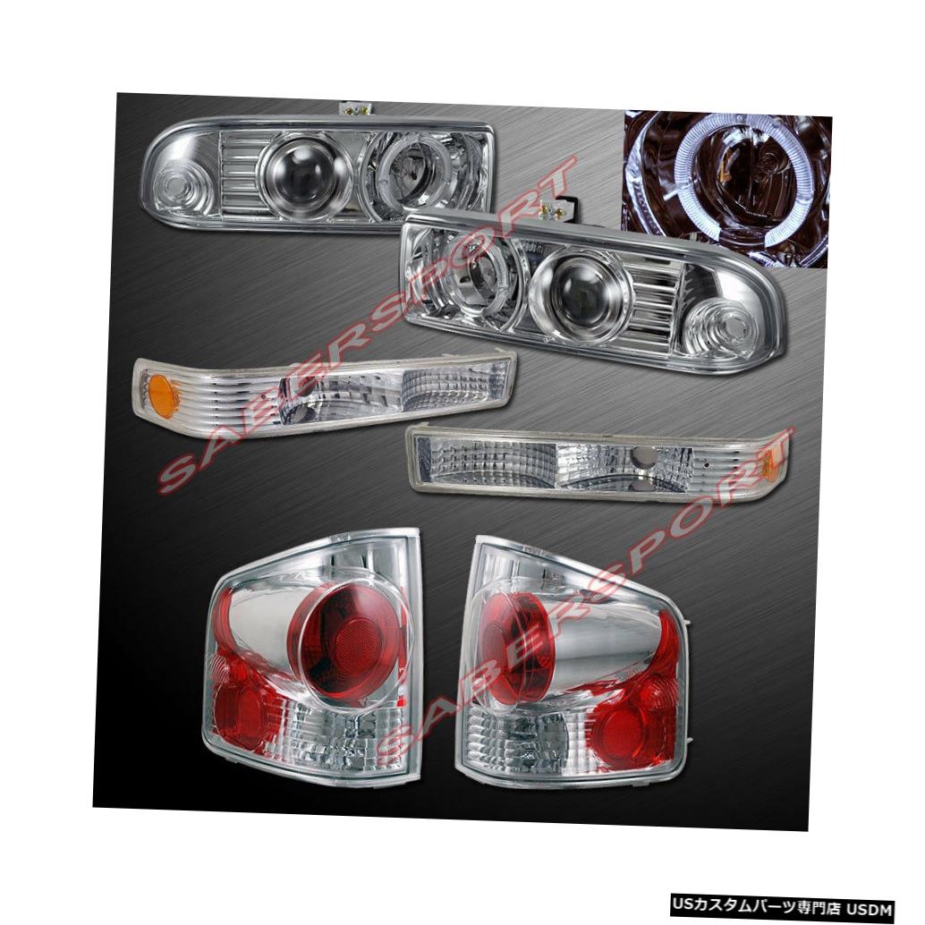 Tail light Haloプロジェクターヘッドライト+ 1998-2004 S10ピックアップ用テールライト、フォグライトなし Halo Projector Headlights + Taillights for 1998-2004 S10 Pickup w/o Fog Light 【並行輸入品】