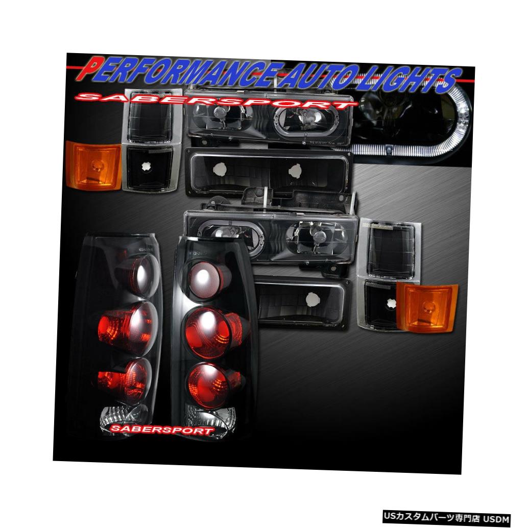 Tail light ブラックハローヘッドライト+パークシグナル+テールライト（94-99シェビーC / Kフルサイズ用） Black Halo Headlights + Park Signal + Taillights for 94-99 Chevy C/K Full Size 【並行輸入品】