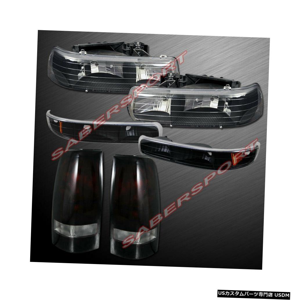 Tail light 1999-2002 Silveradoのパークシグナル+ダークレッドテールライト付きのブラックヘッドライト Black Headlights w/ Park Signal + Dark Red Taillights for 1999-2002 Silverado 【並行輸入品】
