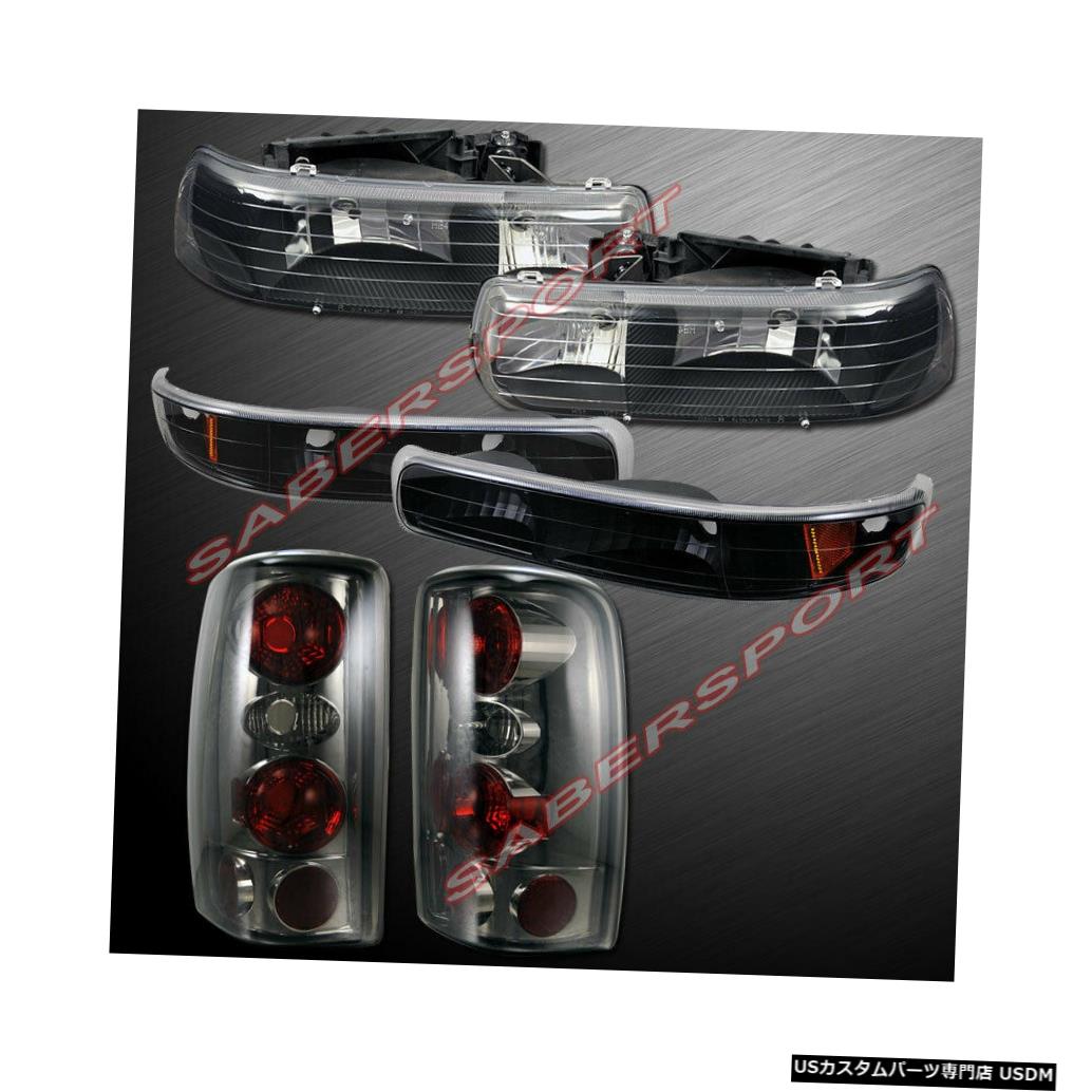 Tail light 2000-2006郊外タホ用パークシグナル+スモークテールライト付きブラックヘッドライト Black Headlights w/ Park Signal + Smoke Taillights for 2000-2006 Suburban Tahoe 【並行輸入品】