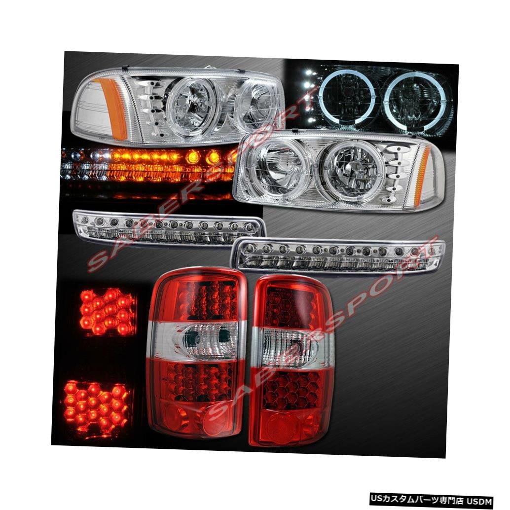 Tail light Haloヘッドライトのセット+ LEDパークシグナル+ 2000-2006ユーコン用LEDテールライト Set of Halo Headlights + LED Park Signal + LED Taillights for 2000-2006 Yukon 【並行輸入品】｜カスタムパーツ WORLD倉庫