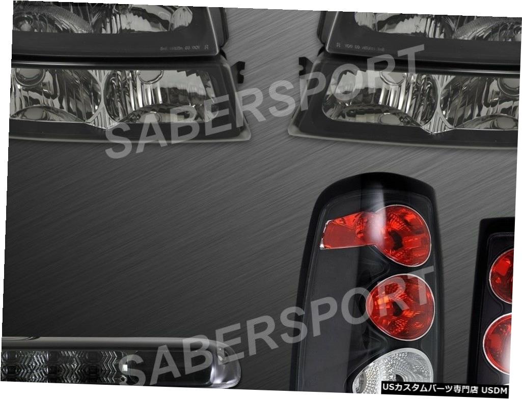 Tail light 03-06シェビーシルバラード1500用ブラックヘッドライト+テールライト+ SM LED 3rdブレーキ Black Headlights + Tail Lights + SM LED 3rd Brake for 03-06 Chevy Silverado 1500 【並行輸入品】