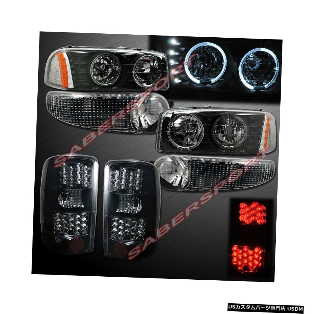 Tail light 2001-2006ユーコンデナリ用ブラックハローヘッドライト+パークシグナル+ LEDテールライト Black Halo Headlights + Park Signal + LED Taillights for 2001-2006 Yukon Denali 【並行輸入品】