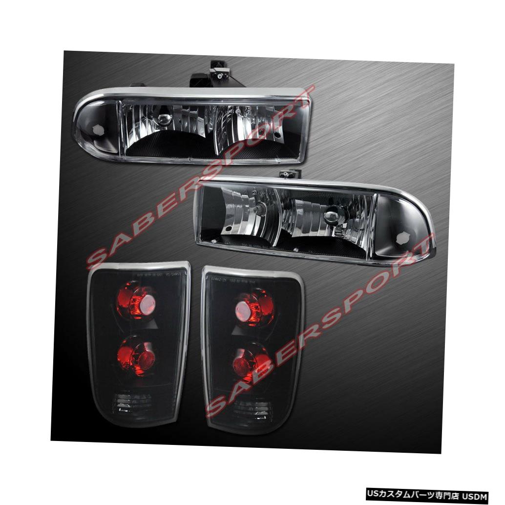 Tail light ユーロクリアブラックヘッドライト+ 1998-2004シェビーブレザー用テールライトのセット Set of Euro Clear Black Headlights + Taillights for 1998-2004 Chevy Blazer 【並行輸入品】