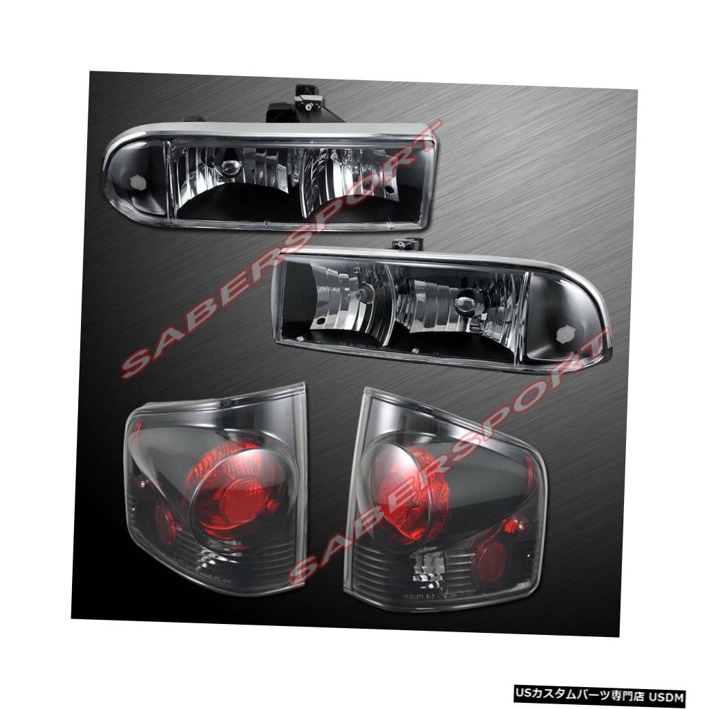 Tail light ユーロクリアブラックヘッドライト+ 1998-2004シェビーS10ピックアップ用テールライトのセット Set of Euro Clear Black Headlights + Taillights for 1998-2004 Chevy S10 Pickup 【並行輸入品】