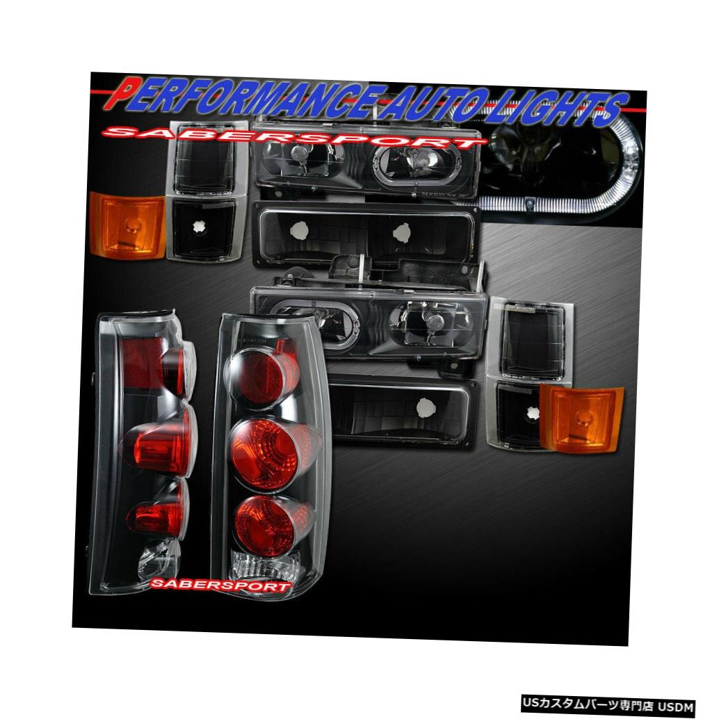 Tail light ブラックハローヘッドライト+パークシグナル+テールライト(94-99シェビーC / Kフルサイズ用) Black Halo Headlights + Park Signal + Taillights for 94-99 Chevy C/K Full Size 【並行輸入品】