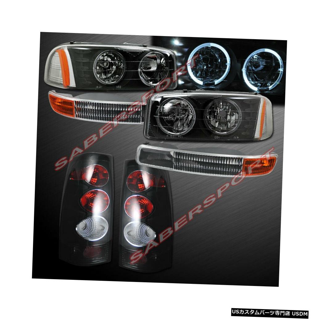 Tail light 99-03シエラ1500 2500用のブラックハロヘッドライト+パークシグナル+ SMテールライト Black Halo Headlights + Park Signal + SM Taillights for 99-03 Sierra 1500 2500 【並行輸入品】