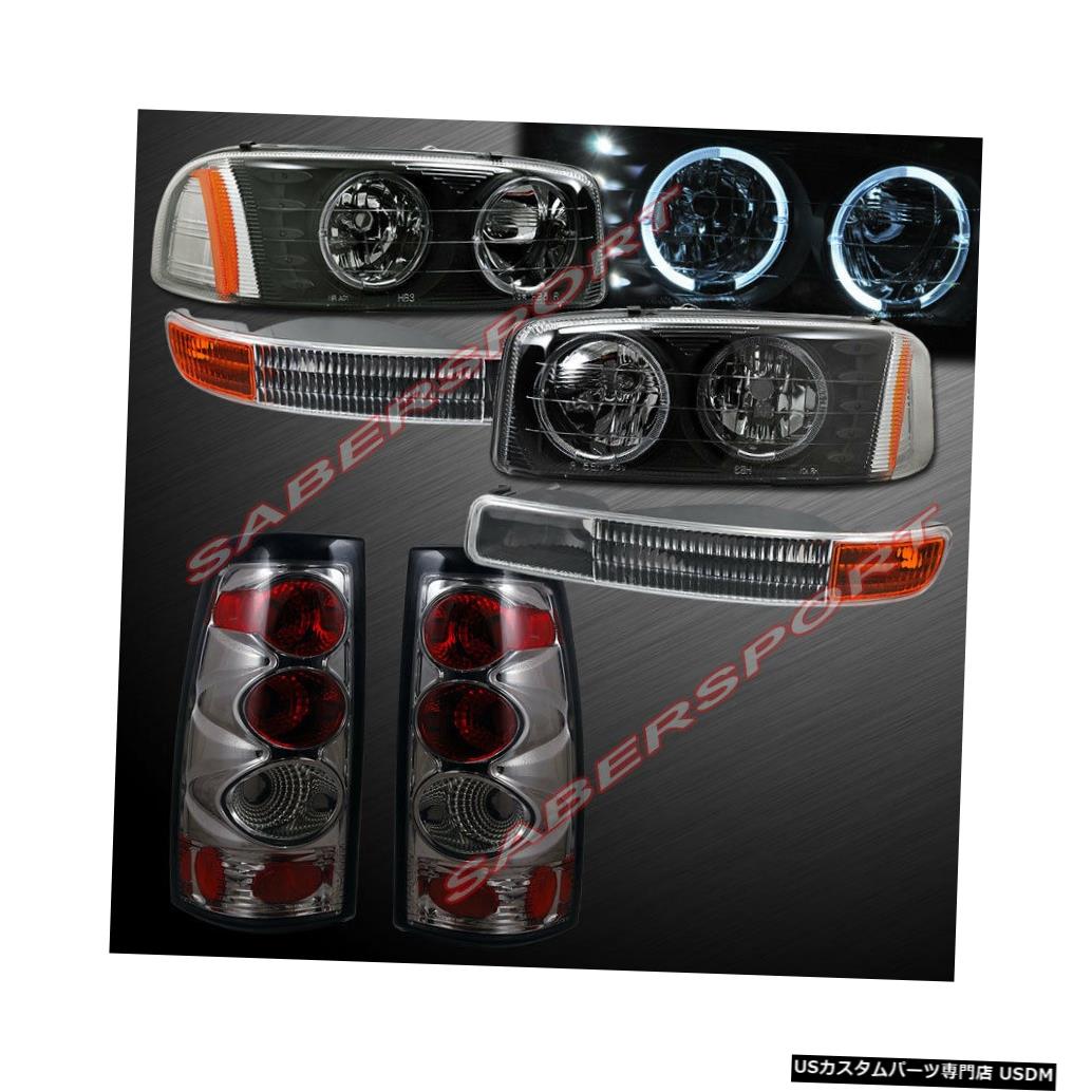 Tail light 99-03シエラ用ブラックハローヘッドライト+パークシグナル+クロームスモークテールライト Black Halo Headlights + Park Signal + Chrome Smoke Taillights for 99-03 Sierra 【並行輸入品】