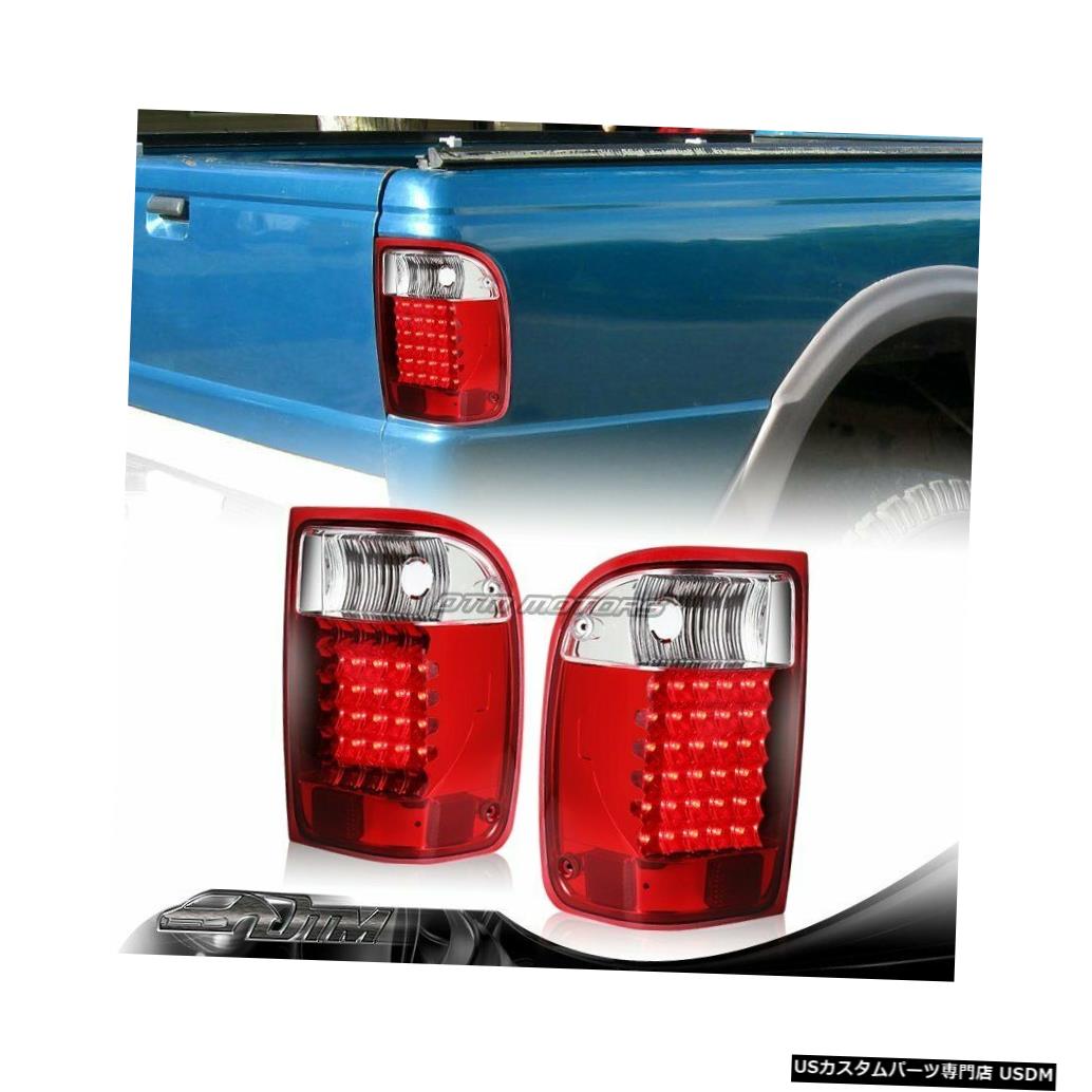 Tail light 1993-2000フォードレンジャーレッド/クリアレンズLEDリアブレーキテールライトランプ For 1993-2000 Ford Ranger Red/Clear Lens LED Rear Brake Tail Lights Lamps 【並行輸入品】