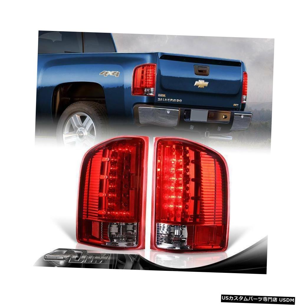 Tail light 2007-2014シェビーシルバラード1500 2500 3500 CスタイルLEDレッド/クリアテールライト For 2007-2014 Chevy Silverado 1500 2500 3500 C-Style LED Red/Clear Tail Lights 【並行輸入品】